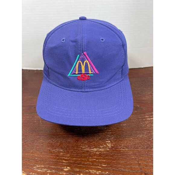 Vintage McDonalds QSC Embroidered Logo Purple Snapback Hat By Crest Uniforms M3 - Picture 1 of 4